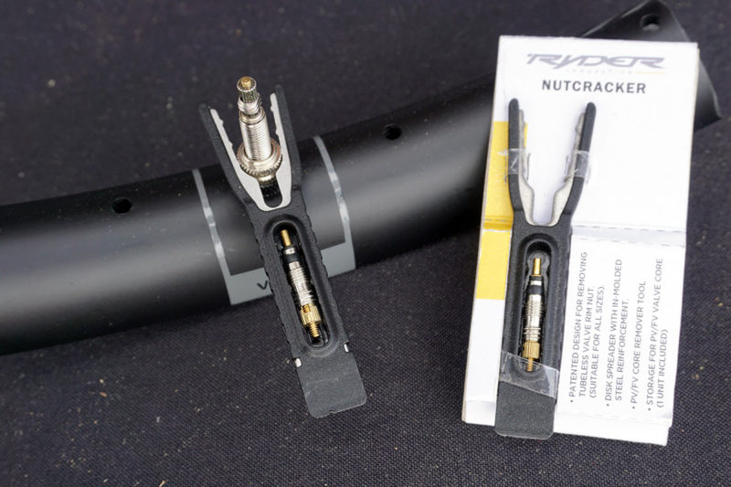 Ryder Slyder Nutcracker tubeless valve stem and core removal tool with brake pad wedge opener