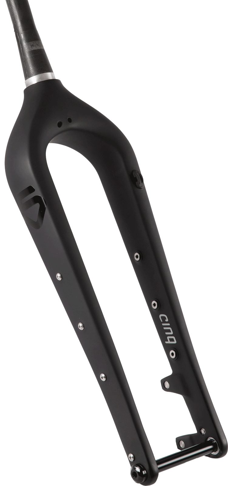 Cinq Adventure & Touring carbon forks load up cargo mounts & internal dynamo routing