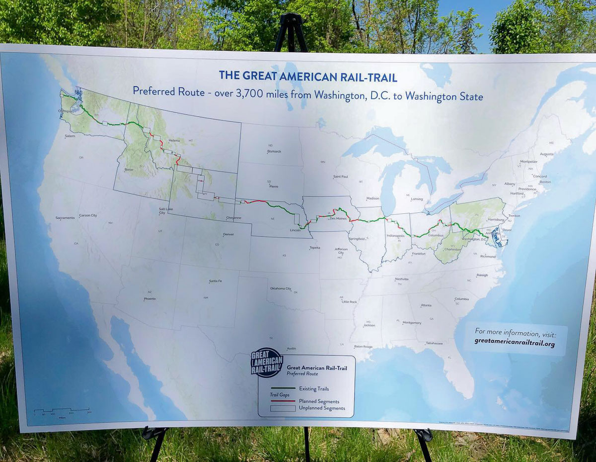 RailsToTrails Conservancy reveals the route for 3,700 mile Great