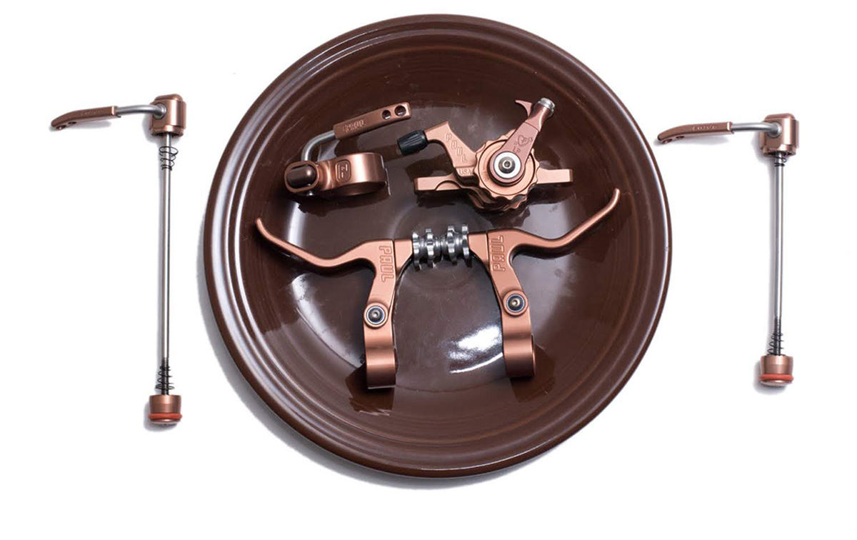 Paul Component and SimWorks team up to eat chocolate, offer brown anodized parts
