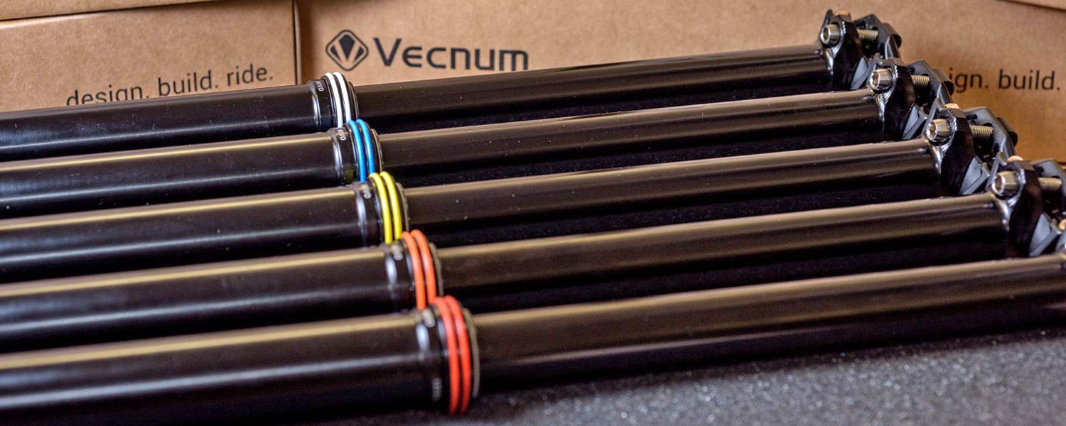 Vecnum Nivo dropper post, lightweight adjustable travel stealth internal routing mechanical dropper seatpost