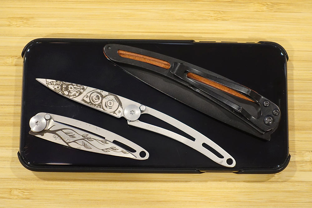 Deejo custom handmade ultra lightweight pocket knives for weight weenies