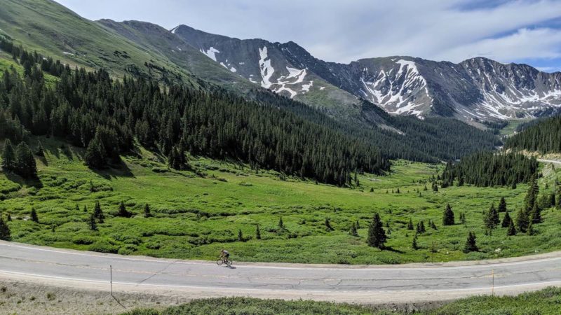 bikerumor pic of the day cyclist riding road to loveland pass, colorado.