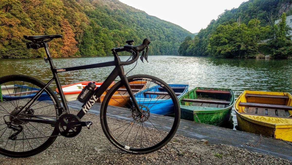 bikerumor pic of the day Rose bicycle and colorful boats at Harmori Lake in Lillafüred, Hungary.