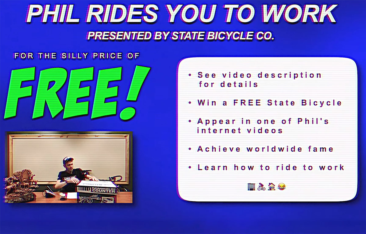 Win a free bike from State Bicycle Co. & ride to work with Phil Gaimon!