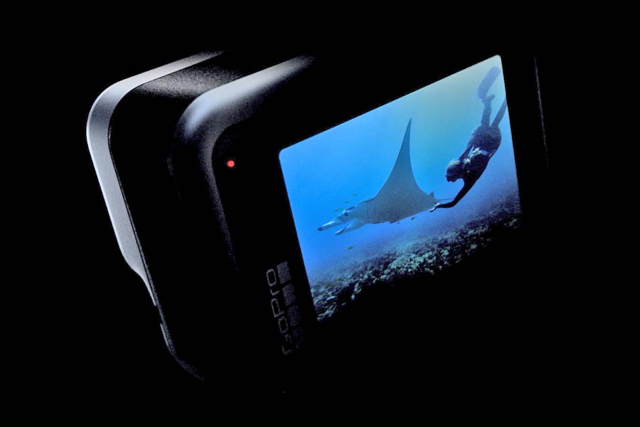 GoPro Hero 8 Black, next gen POV action camera helmet cam, integrated mount