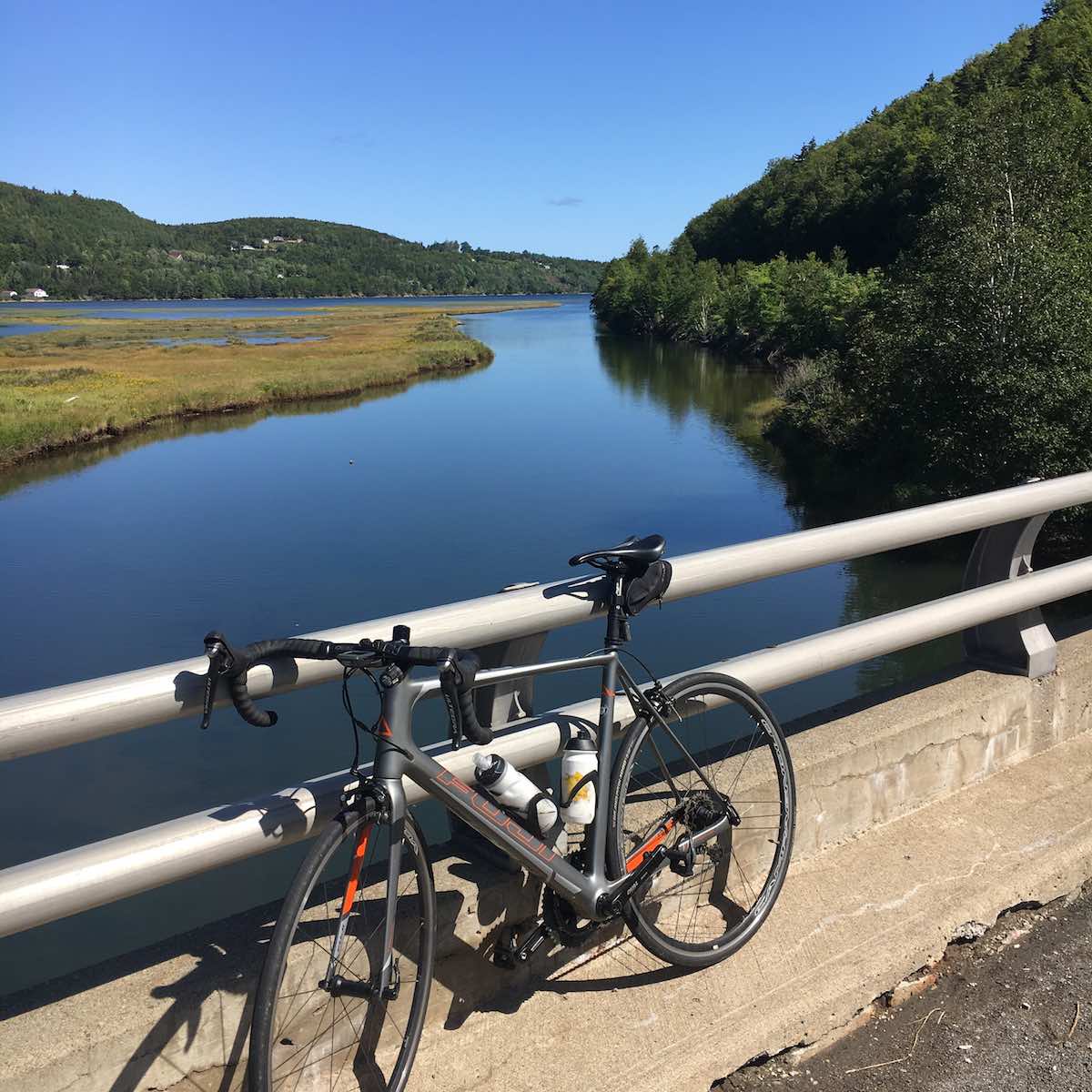 bikerumor pic of the day cycling near Ingonish Harbor in Nova Scotia