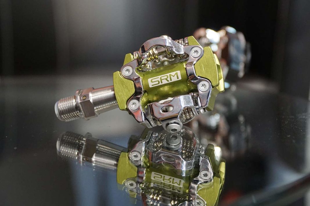 SRM XPower mountain bike power meter pedals debut, plus new 5K SmartIT bike trainer Bikerumor