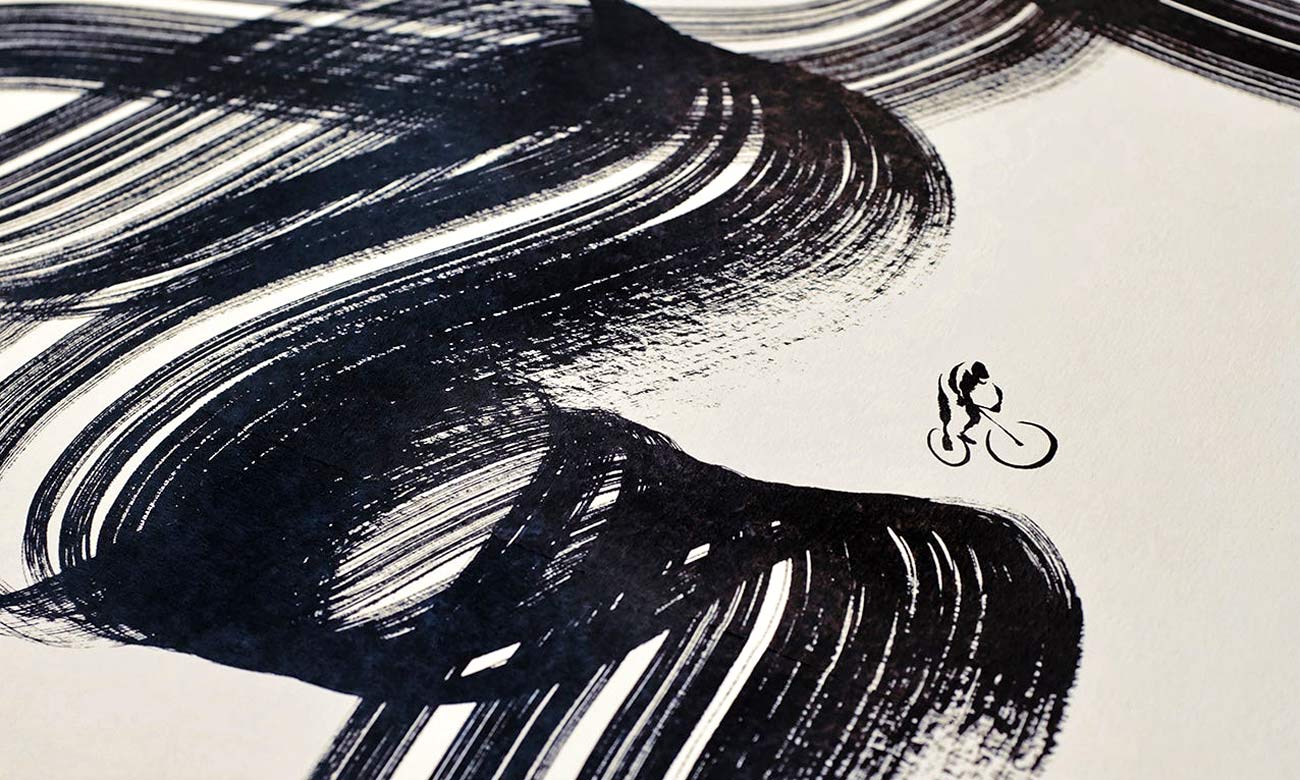 100copies #44 Wheee! mountain bike art print, by artist Thomas Yang