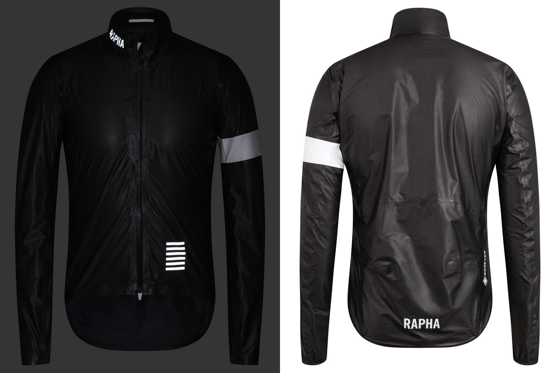 Rapha Pro Team Lightweight Gore-Tex jacket, packable waterproof Gore Shakedry breathable wet weather jacket