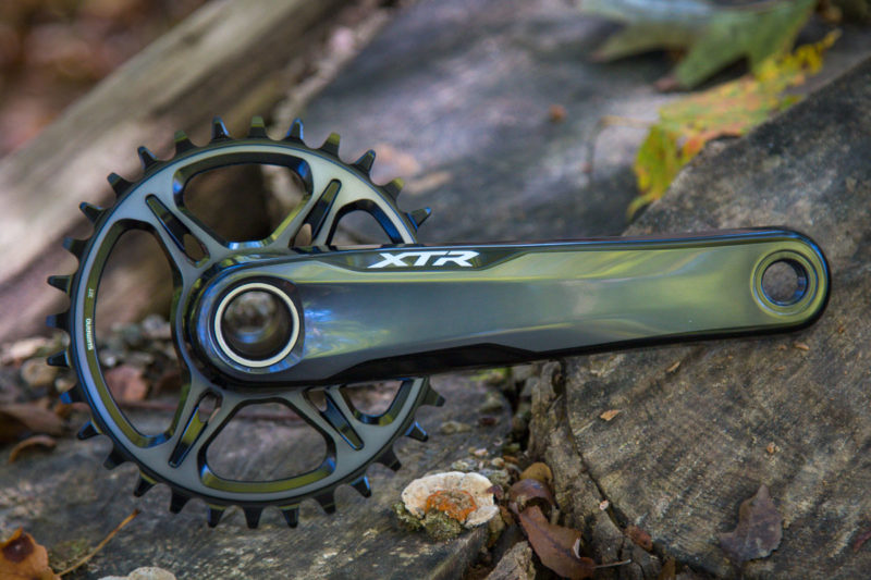 Shimano XTR m9100 crankset actual weight chainring production review-9