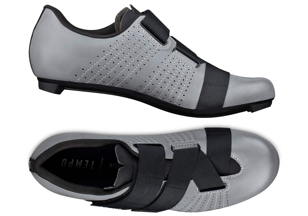 2020 Fizik Tempo Powerstrap R5 Reflective, affordable hi-viz, hi-vis lightweight carbon-reinforced nylon sole, velcro strap road bike shoes