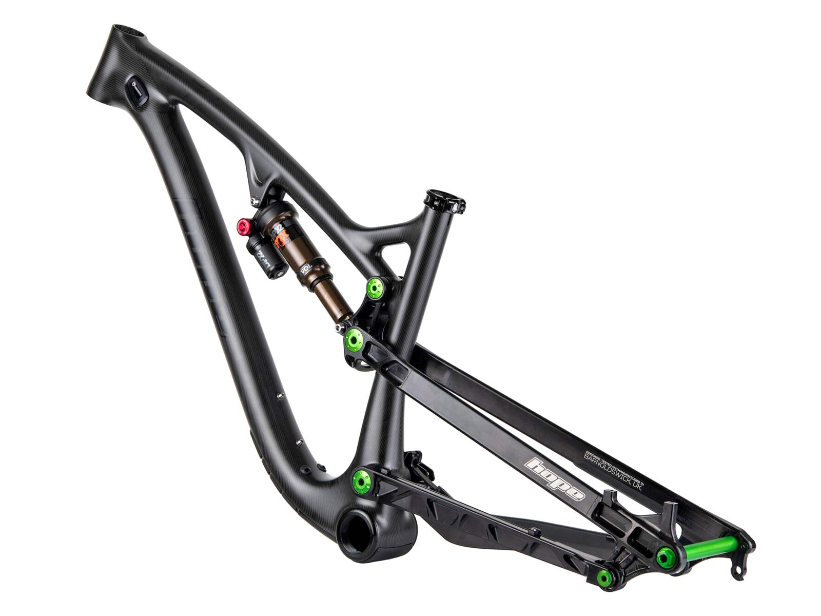 Hope HB130 HB.130 frame kit frameset, hope tech made-in-UK 130mm carbon 29er trail mountain bike, custom-build