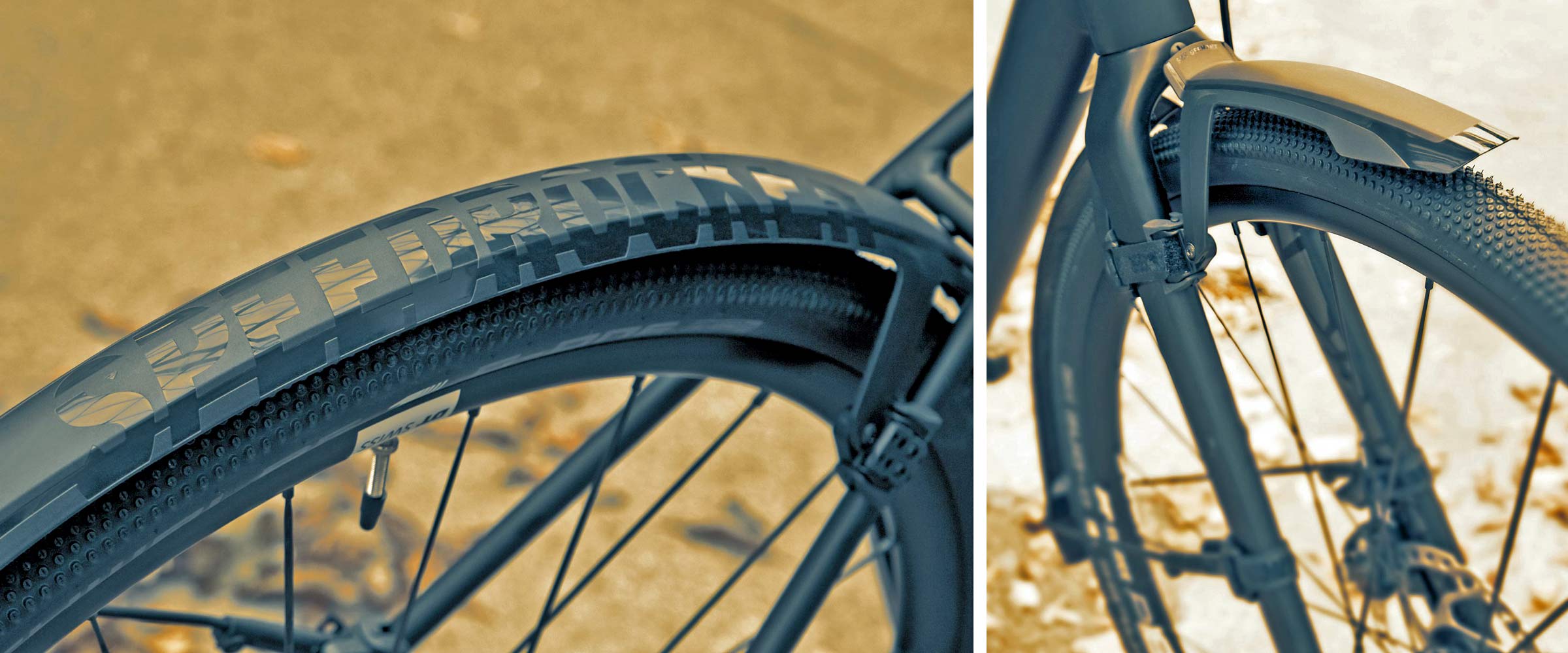 SKS Speedrocker fenders, fat tire high volume gravel bike full coverage mudguards