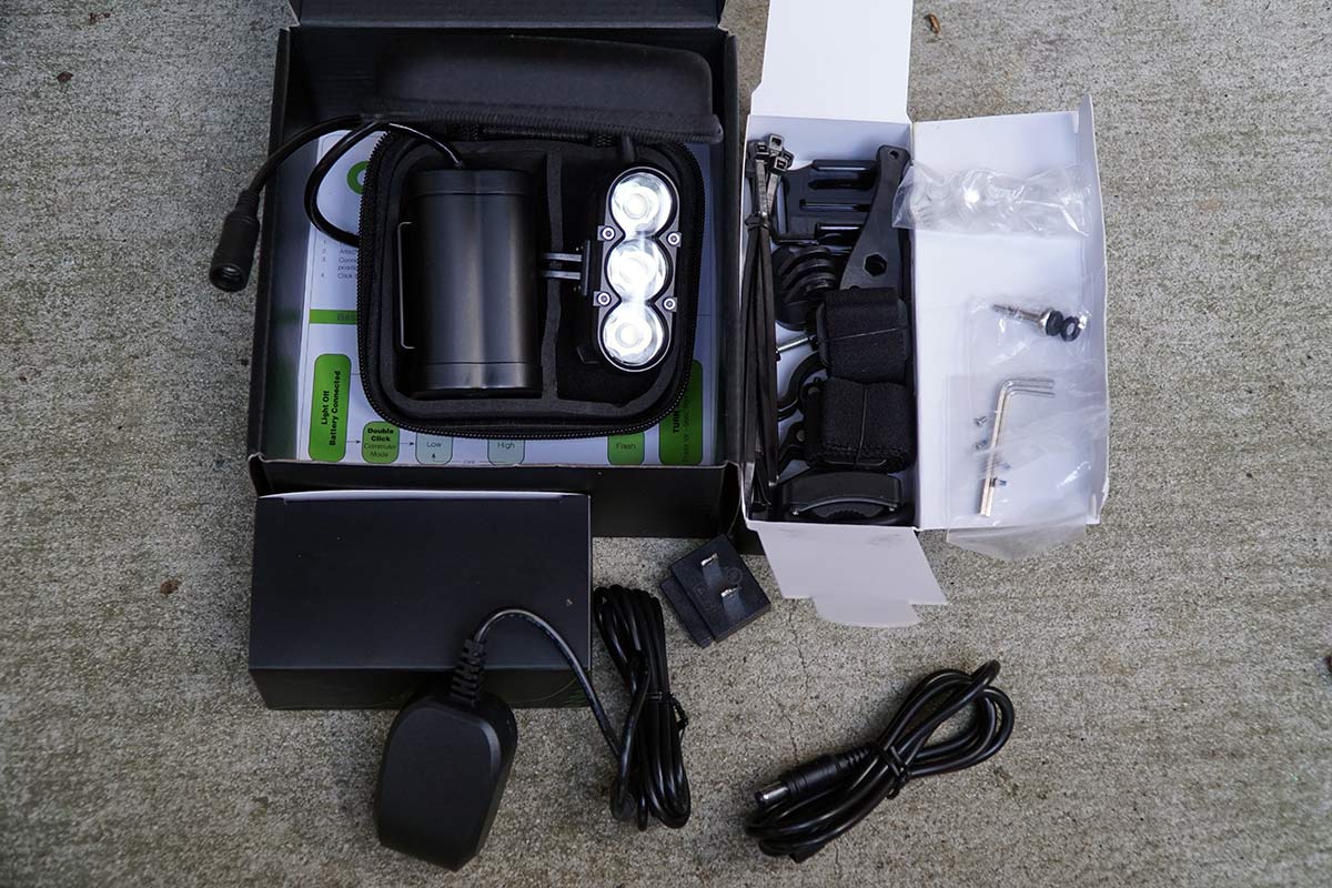 what comes with the gloworm xdv mountain bike lights