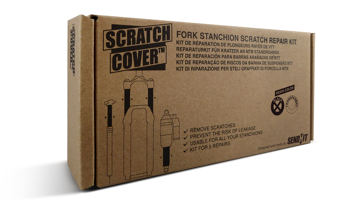 Scratched suspension fork? Erase scratches with Sendhit’s complete stanchion repair kit