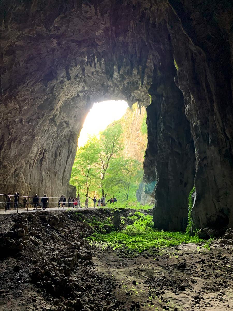 the exit from skojan cave in slovenia