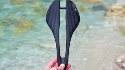 Alpitude Gardena ultralight carbon saddle saves grams with big split, short fit