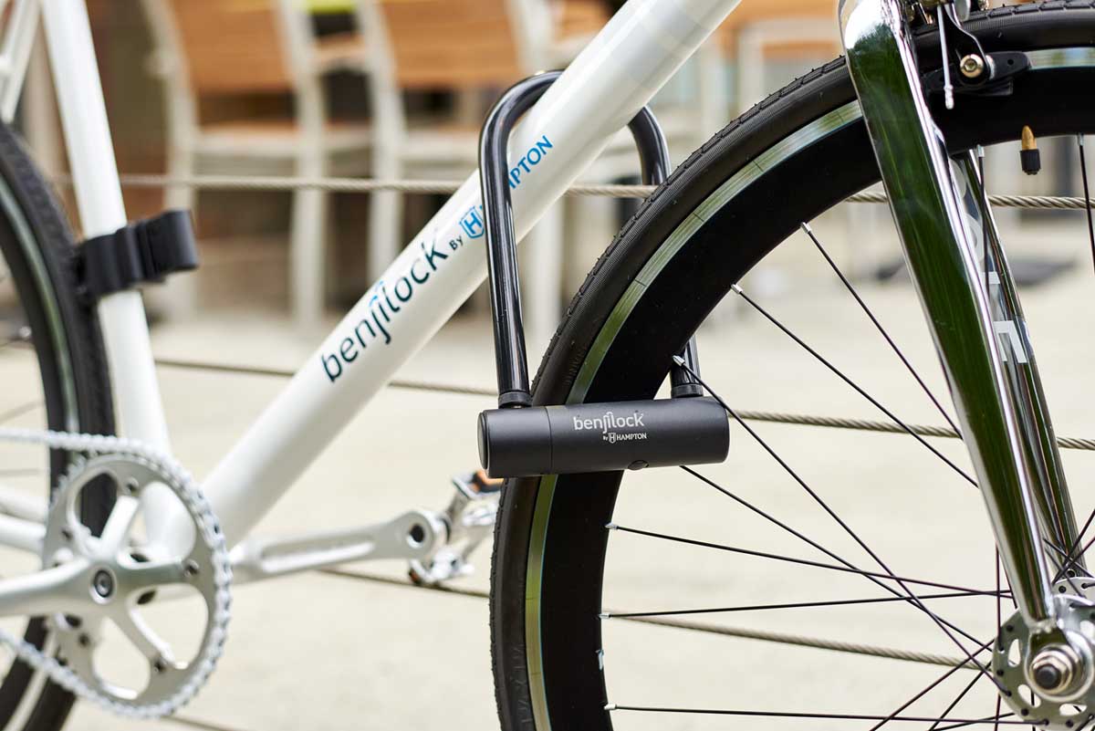 BenjiLock by Hampton is a Biometric bicycle U-lock, unlocked by your fingerprint