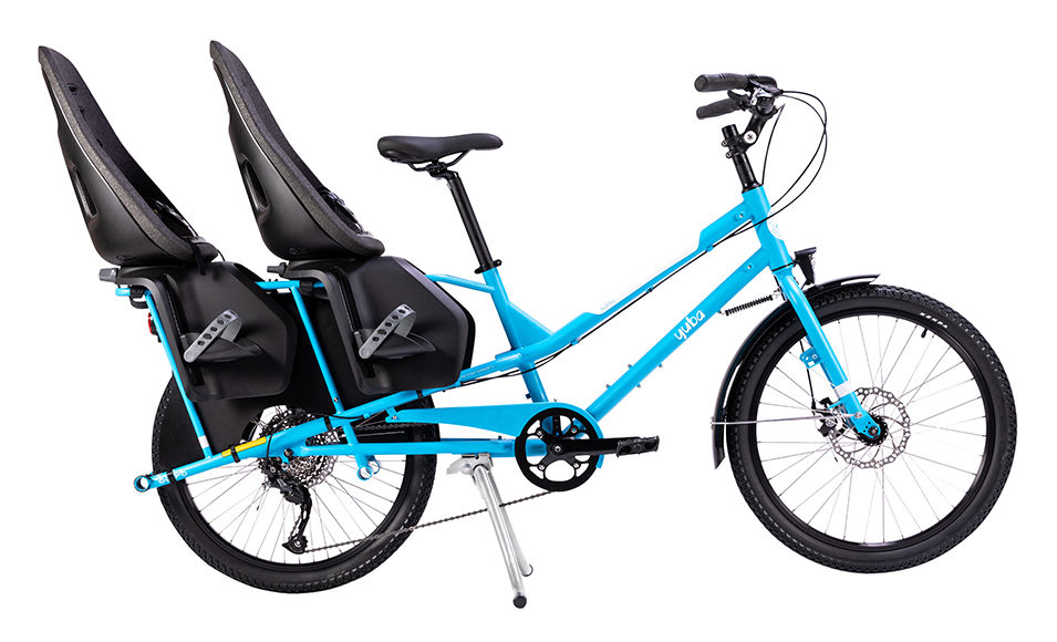 Yuba adds 30" wide cable actuated dual kickstand, new Pop Top cover & $999 cargo bike