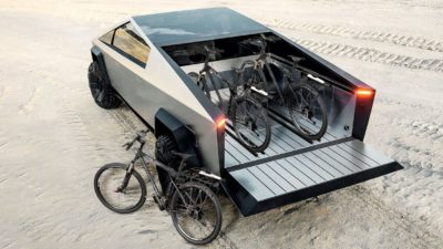 Take on the Apocalypse w/ flamethrowers, crossbows & titanium eBikes for Tesla Cybertruck