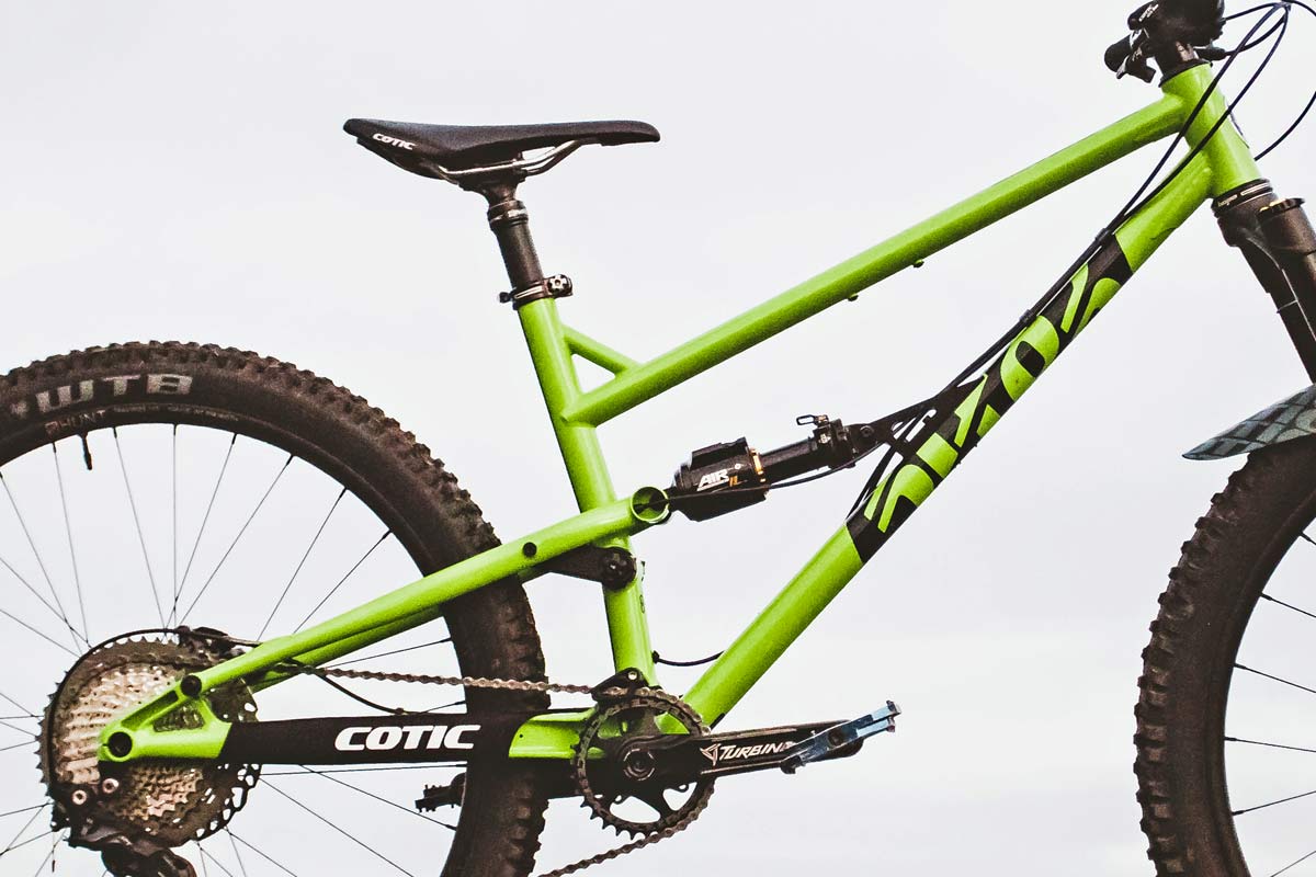 2020 Cotic Flare trail mountain bike, full-suspension UK-made MTB, 27.5 135mm travel UK steel alloy trail bike, photos by Richard Baybutt