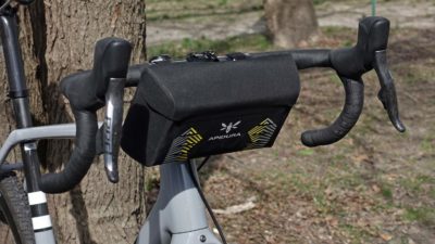 Apidura Racing Handlebar Mini Pack opens up easy access in front of the bar