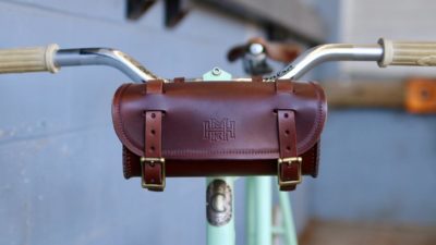 Bike Jerks x Holy Mountain leather seat / handlebar bag is built for the long haul