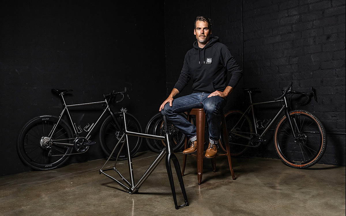 blackheart bike co founder with road and gravel bicycles