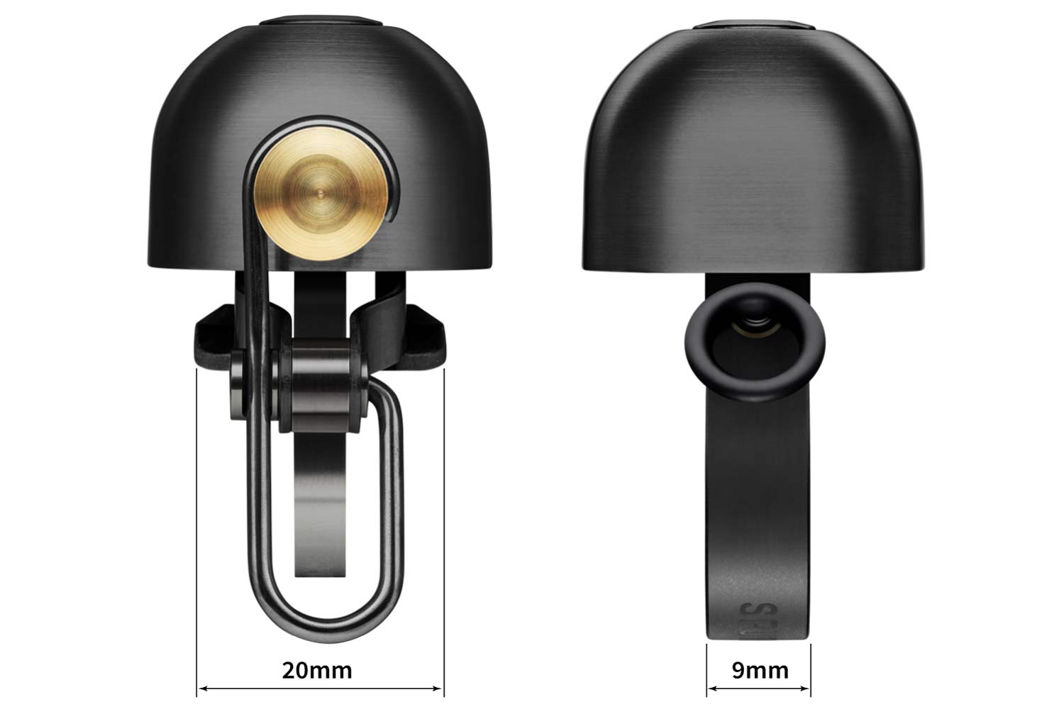 Spurcyle Compact Bell MTB bike bell, lighter cheaper narrower better fitting flat bar mountain bike bicycle bell