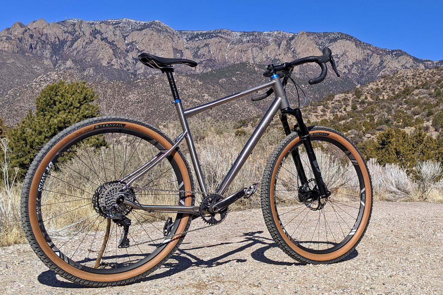 Chiru Kegeti adventure-ready 29er MTB or gravel bike, titanium hardtail mountain bike adventure gravel bike