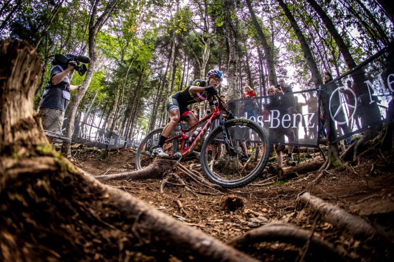 During the 2019 UCI MTB World Cup finals, Snowshoe, West Virginia, USA.