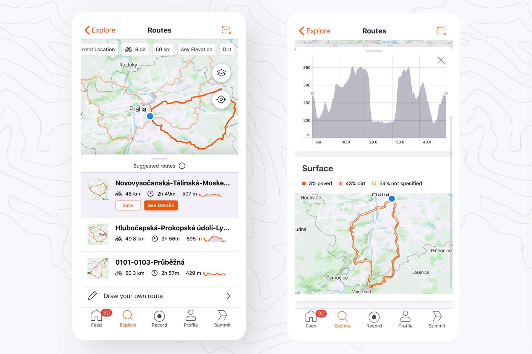 Strava Routes Beta automatic mixed surface ride generator