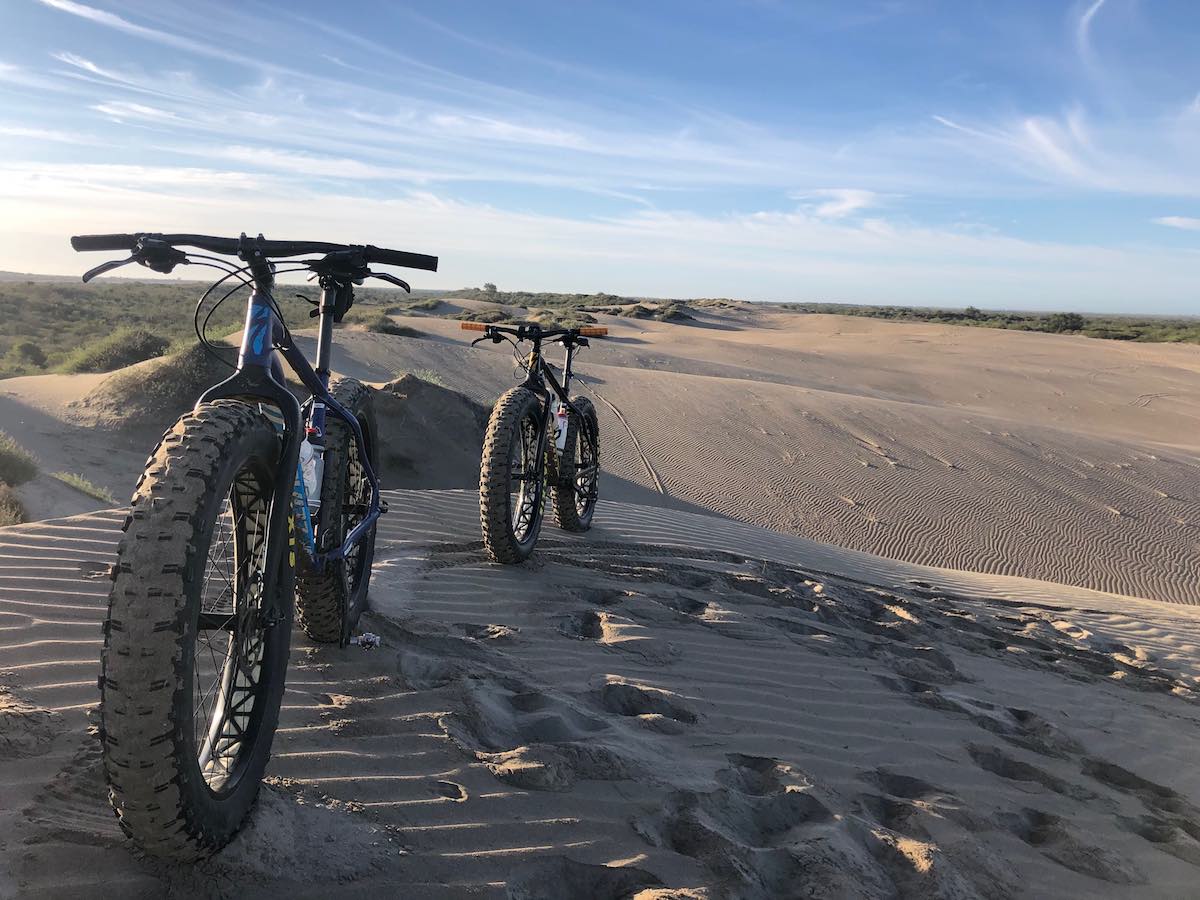 bikerumor pic of the day two fat bikes posed on the top of a sand dune in nuevo altata, mexico.