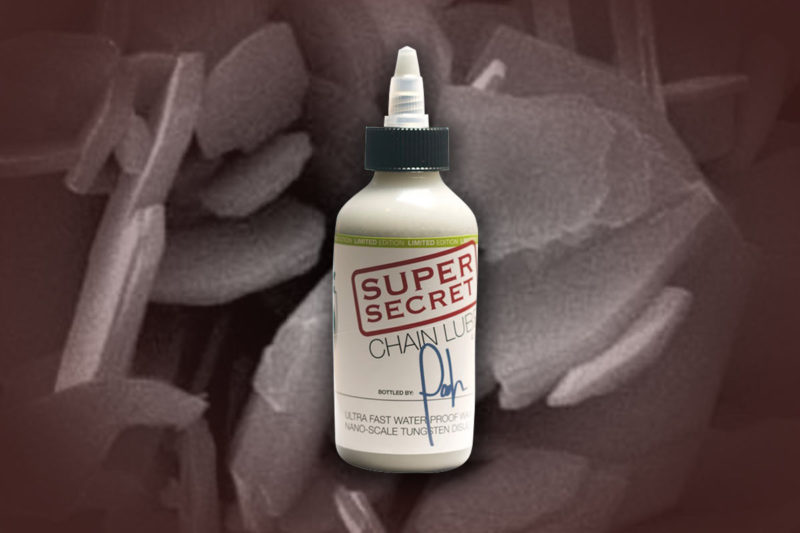silca super secret chain lube uses a micro particle wax base with nano-particle tungsten for the lowest friction chain lube