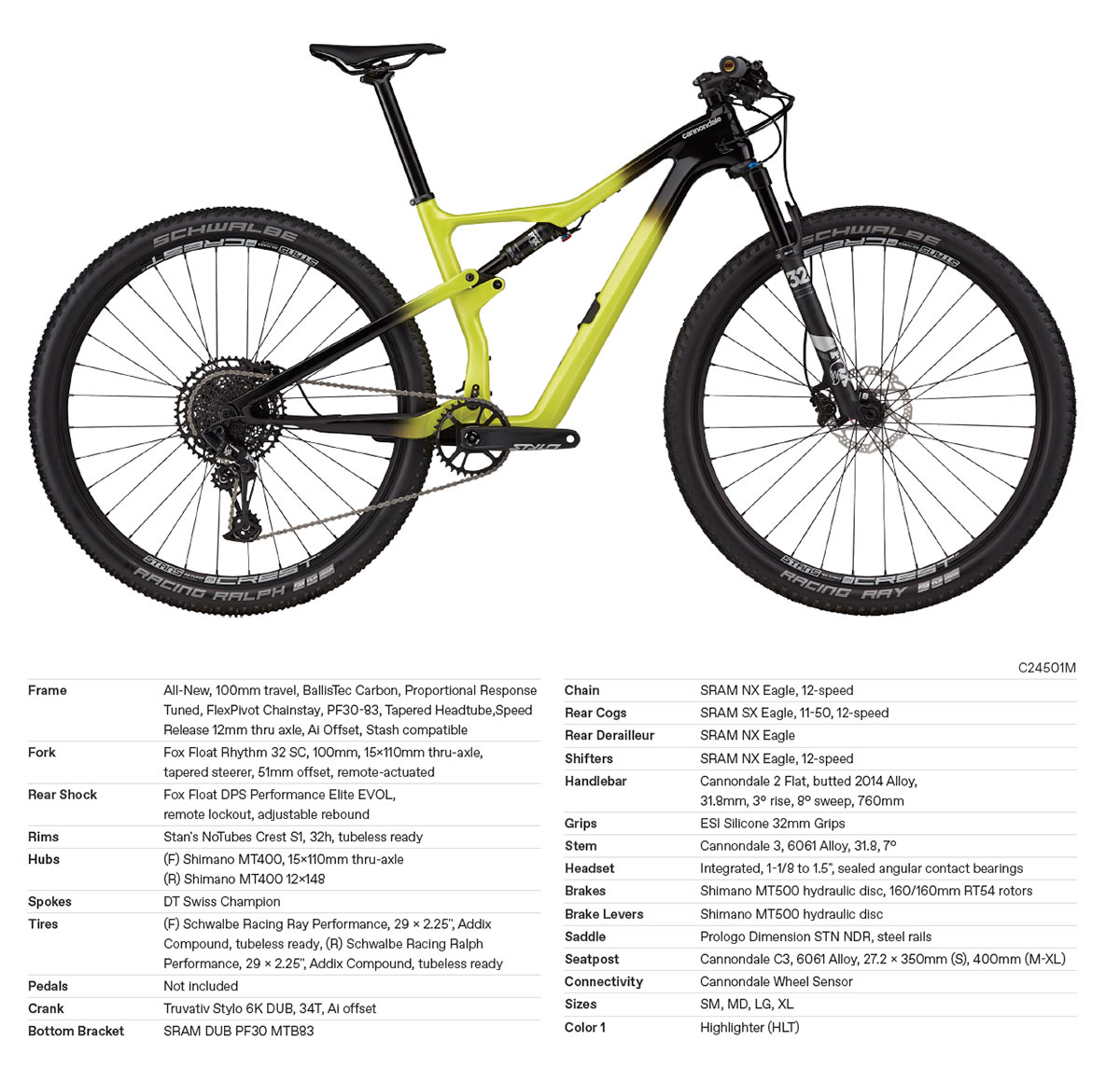 2021 Cannondale Scalpel Carbon 4 mountain bike specs and build components
