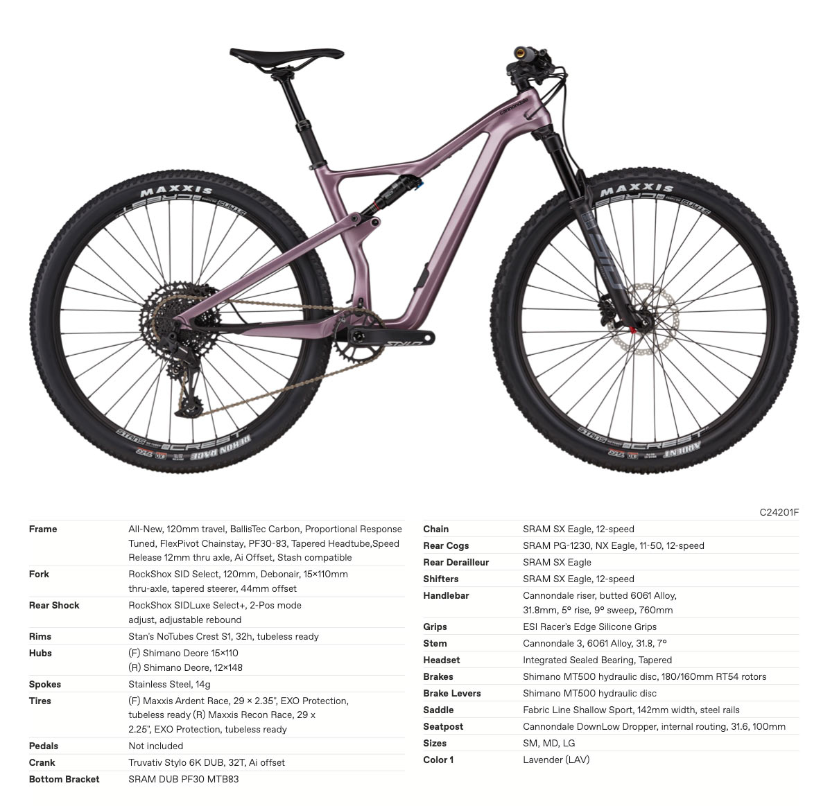 2021 Cannondale Scalpel SE womens mountain bike specs and build components