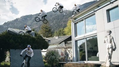 Fabio Wibmer rides out quarantine with the ultimate Home Office trials, plus pit stoppie!