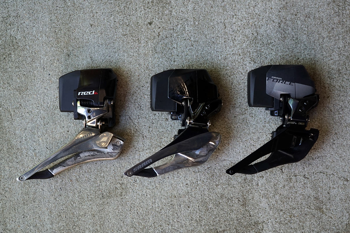 sram red axs and force axs 43-30 wide front derailleur comparison