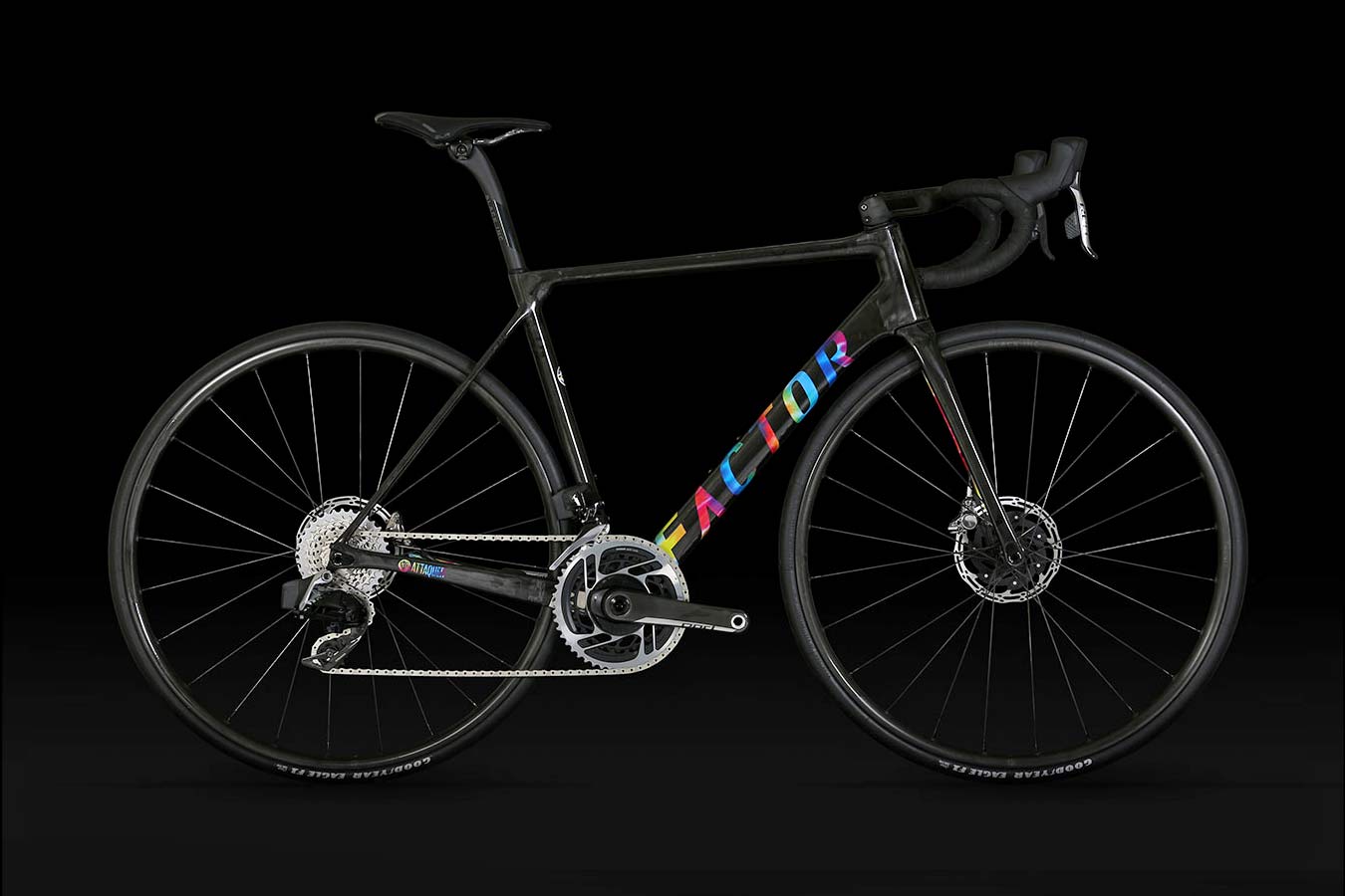 Factor O2 VAM is an ultralight carbon climber's road bike that weighs just 677g, complete Attaquer limited edition build