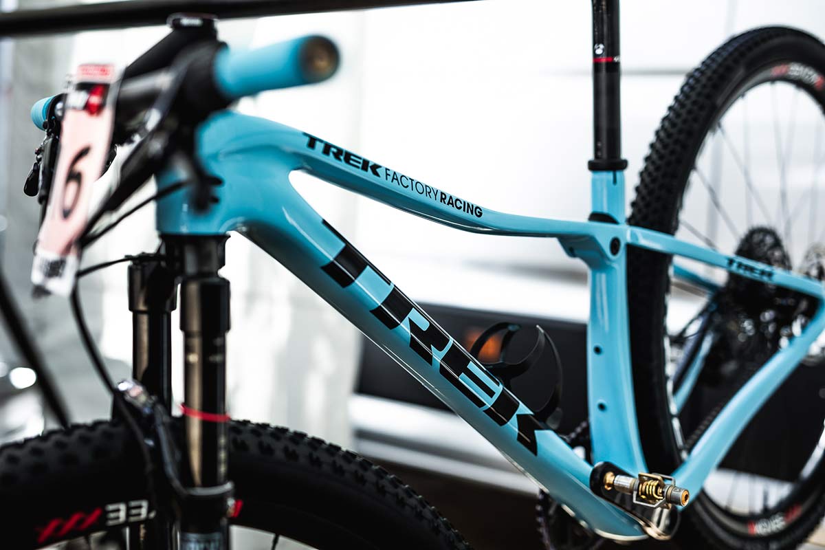 new 2021 trek procaliber uses a flexible seatpost called isospeed that pivots through the top tube