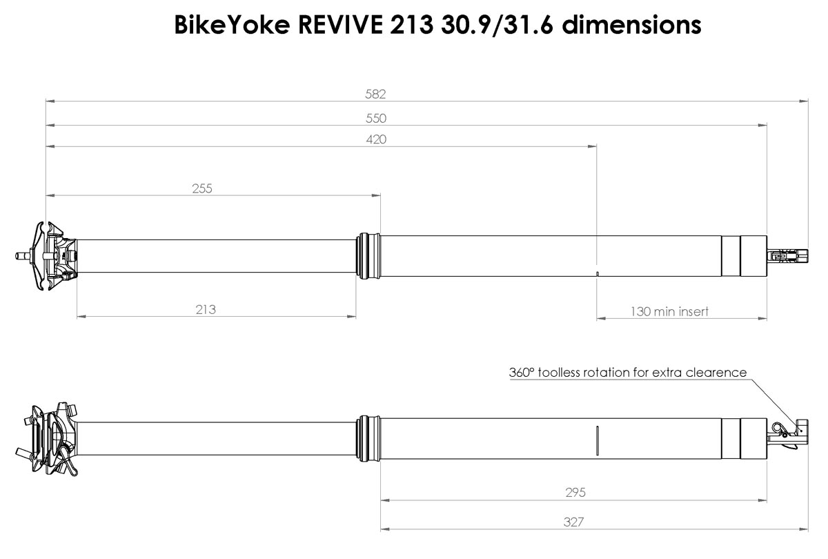 Bikeyoke Revive 2.0 213mm dimensions