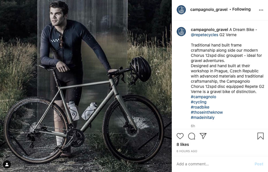 campy gravel bike drivetrain teaser from instagram