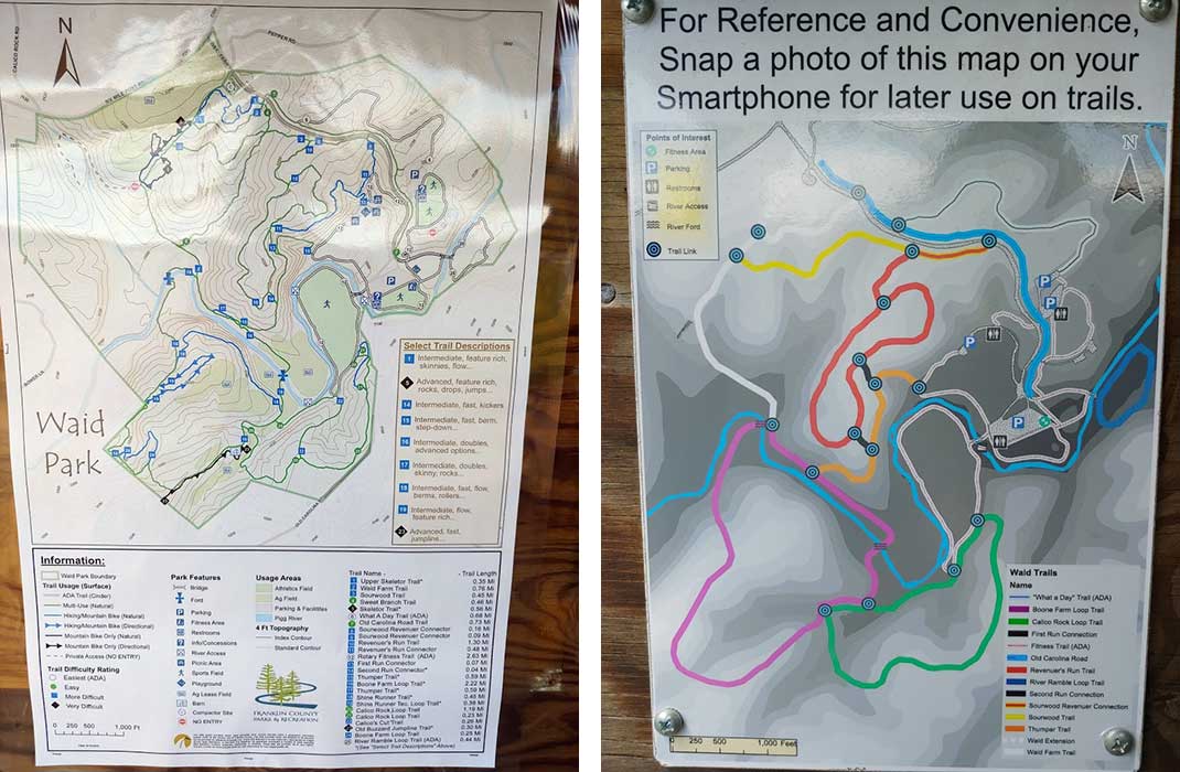 waid recreation park mountain bike trail maps