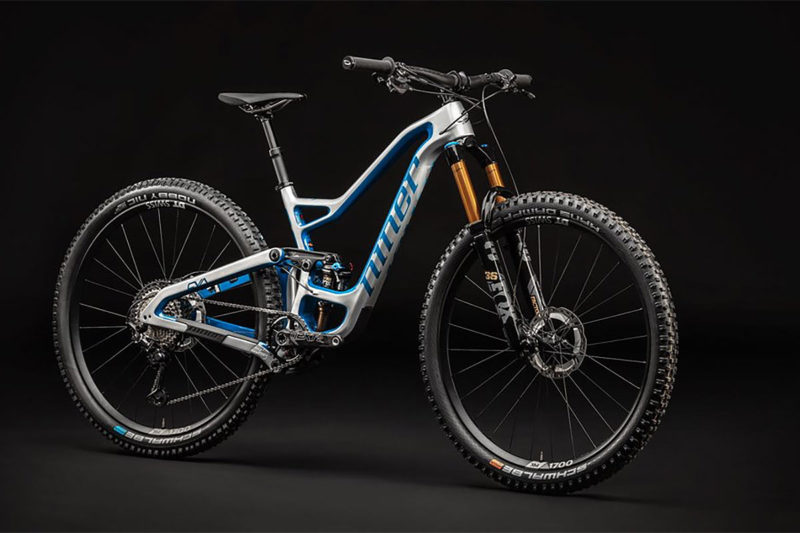 new shiny metallic silver and blue color for niner rip9 rdo mountain bike