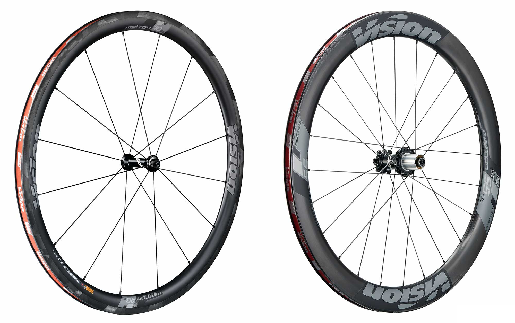 FSA Vision Metron SL aero road bike wheels with tubeless rims in 40 and 55 millimeter depths