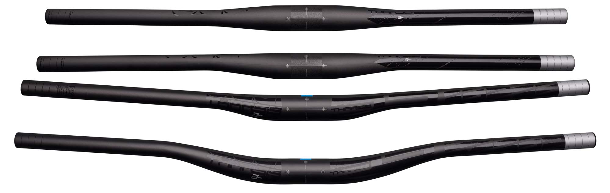 Pro Tharsis 3Five light 35mm oversized carbon MTB handlebars, Flat Top, Flat, Mini Rise, High Rise