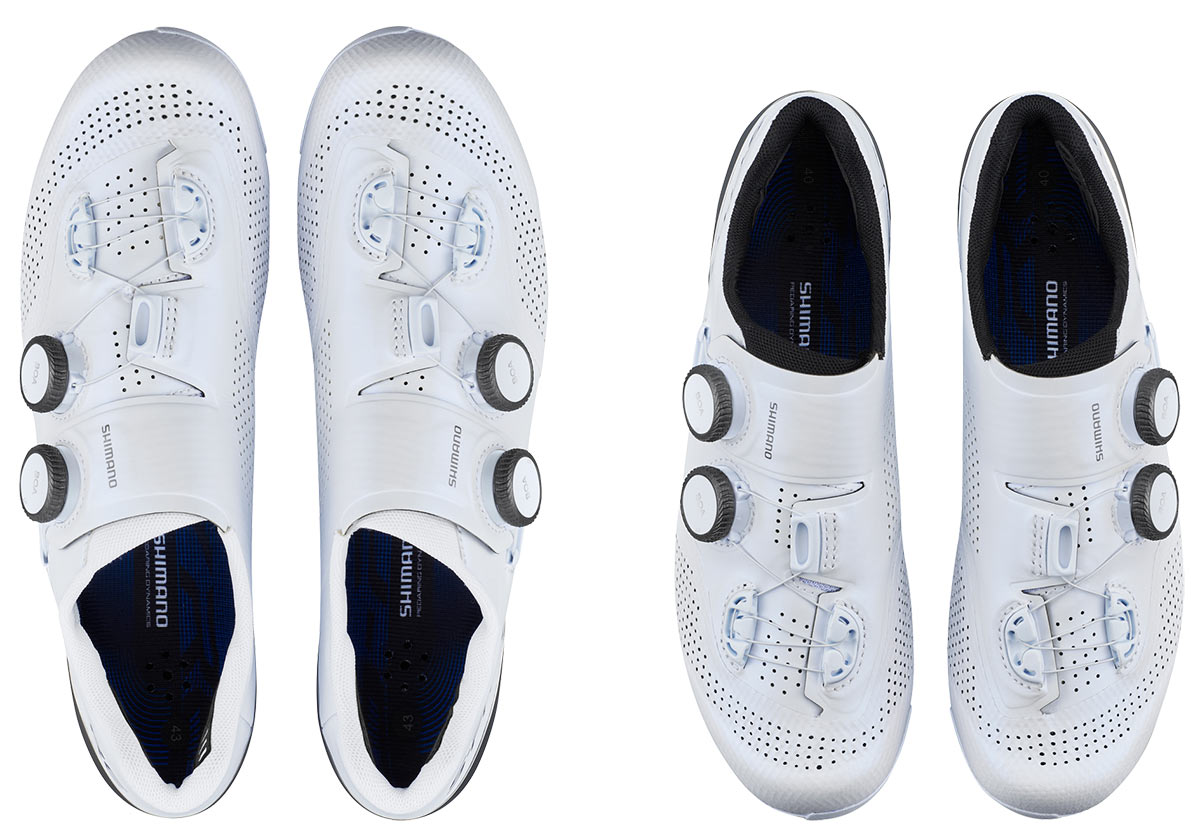 shiny white shimano s-phyre rc902 road racing bike shoes