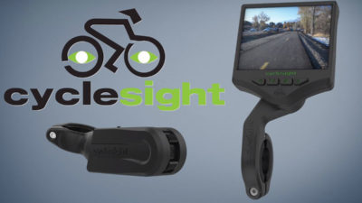 Cyclesight rear view cam watches your back… with a massive screen up front