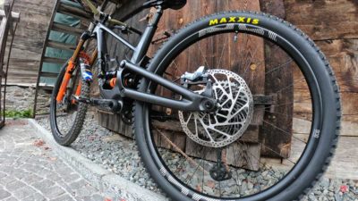 New Forbidden enduro bike spotted underneath Lewis Buchanan at EWS Zermatt